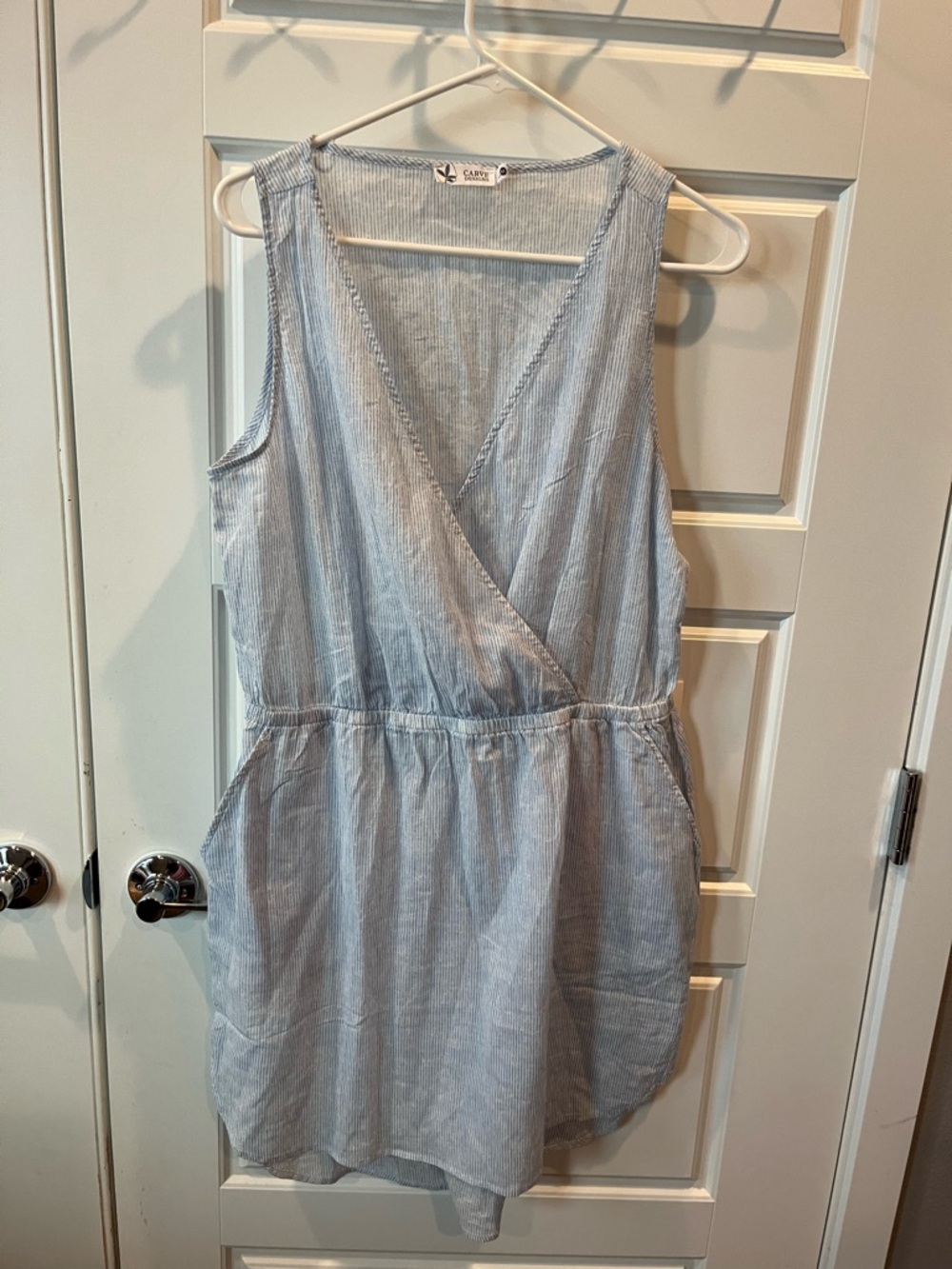 Carve Designs Coastal Coverup Light Blue Striped-Organic Cotton *New